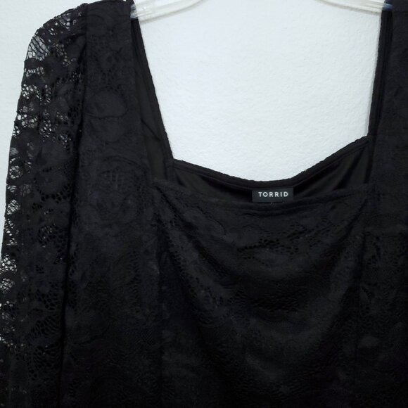 Torrid Fairycore Whimsigoth Witchy Lace Floral Long Sleeve Top Size Large 12 - Picture 5 of 16